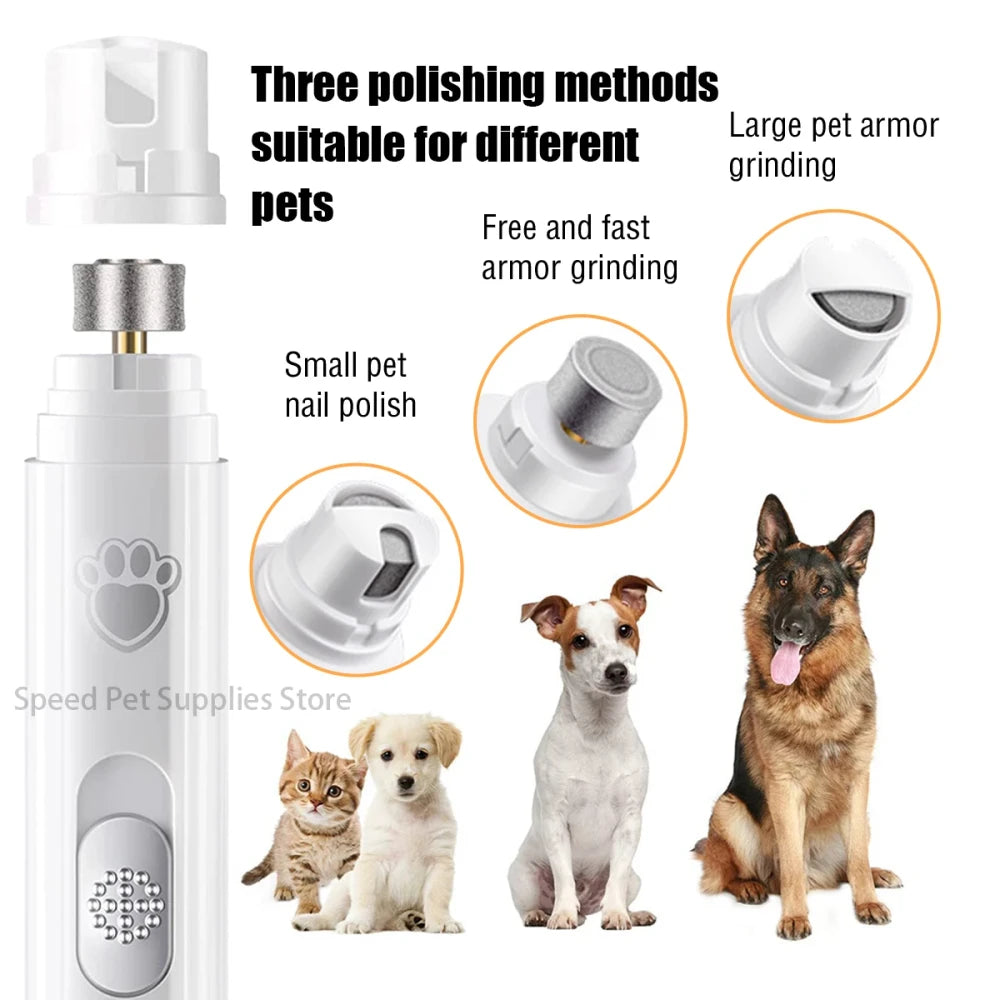 Quiet Electric Dog & Cat Nail Grinder | USB Rechargeable Pet Nail Trimmer