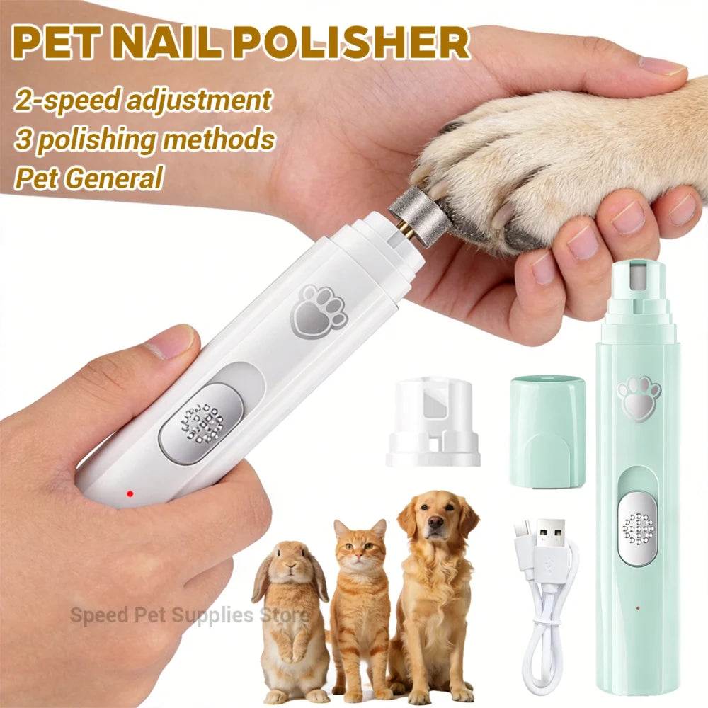 Quiet Electric Dog & Cat Nail Grinder | USB Rechargeable Pet Nail Trimmer