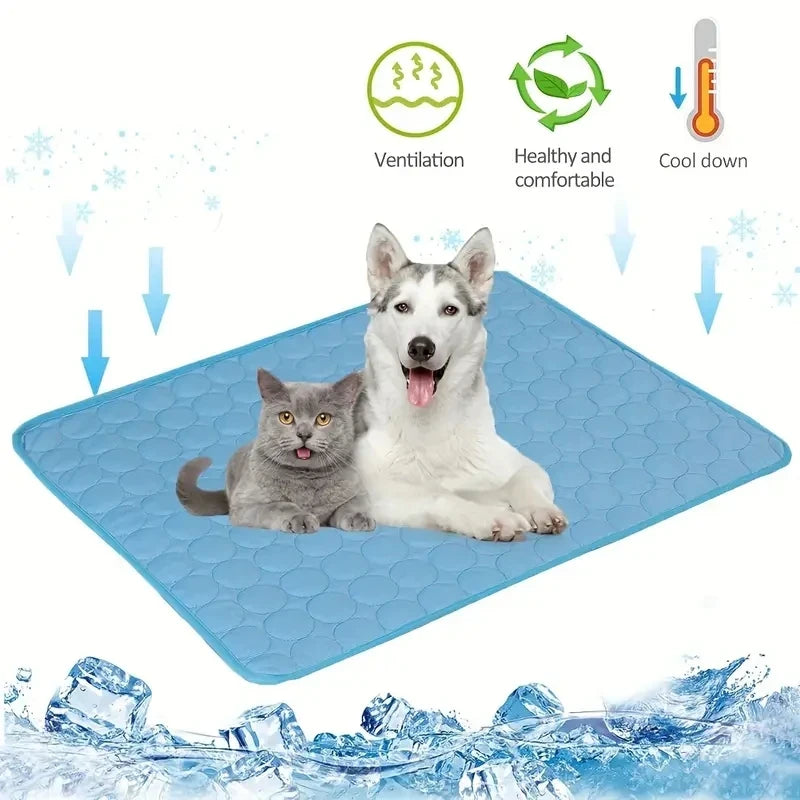 Premium Cooling Mat for Dogs & Cats | Breathable Ice Silk Summer Pet Pad