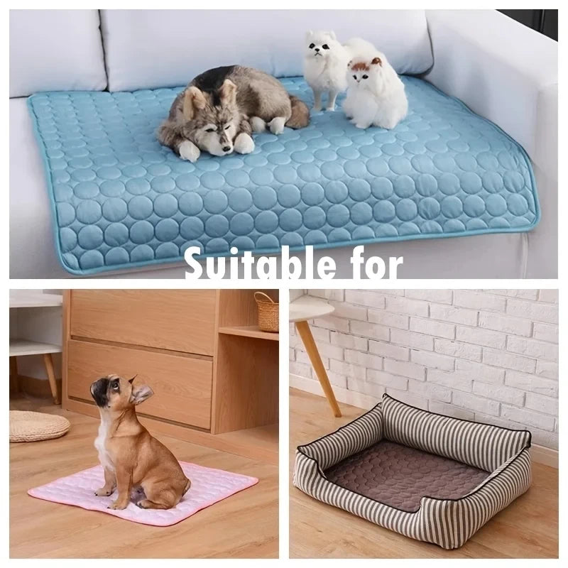 Premium Cooling Mat for Dogs & Cats | Breathable Ice Silk Summer Pet Pad