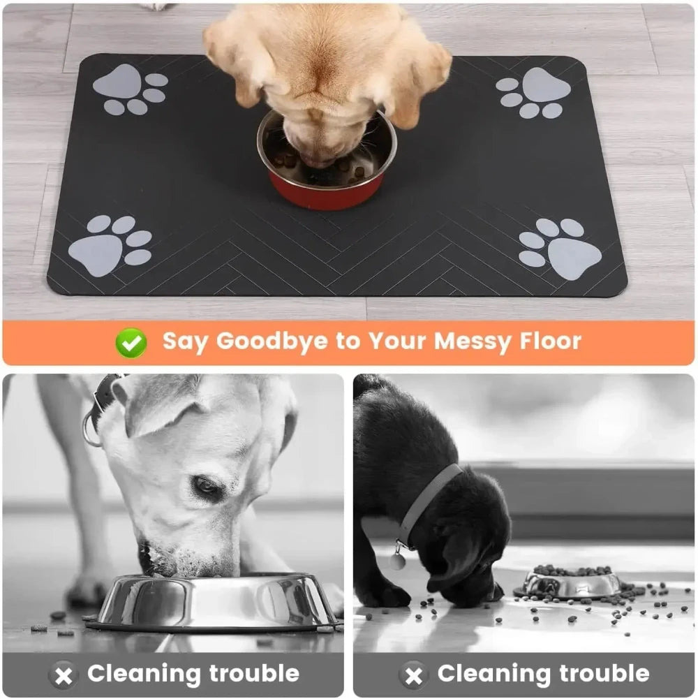 Absorbent Pet Feeding Mat | Quick-Dry Non-Slip Floor Protector for Dogs & Cat