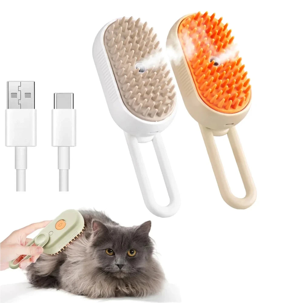 3-in-1 Steam Pet Brush | Deshedding, Detangling & Coat Care Tool for Cats & Dogs