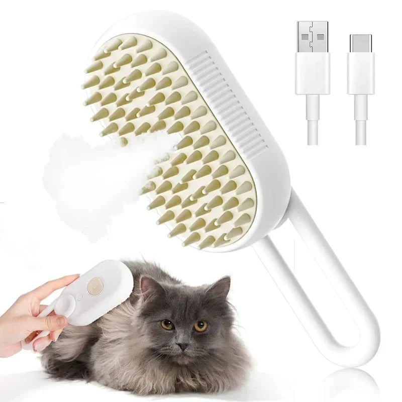 3-in-1 Steam Pet Brush | Deshedding, Detangling & Coat Care Tool for Cats & Dogs