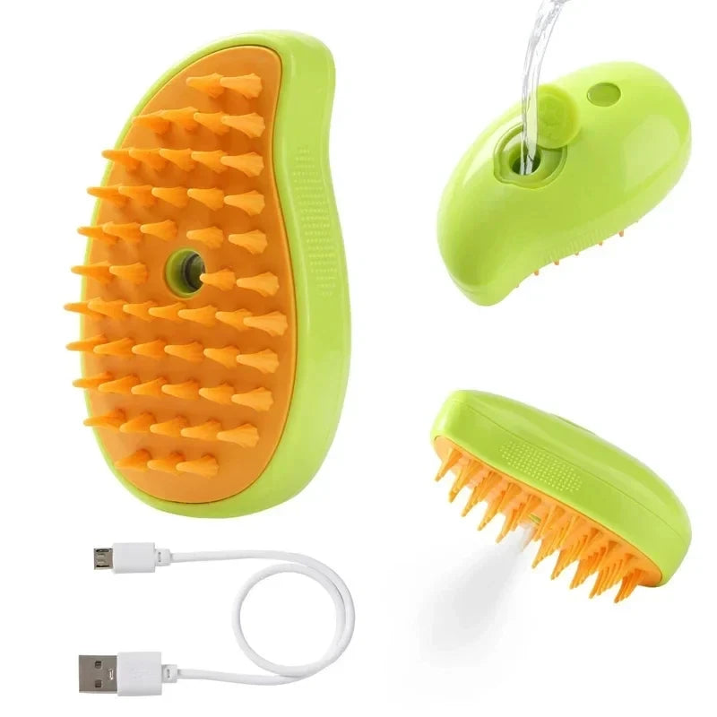 3-in-1 Steam Pet Brush | Deshedding, Detangling & Coat Care Tool for Cats & Dogs