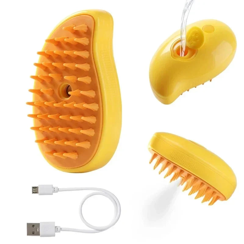 3-in-1 Steam Pet Brush | Deshedding, Detangling & Coat Care Tool for Cats & Dogs